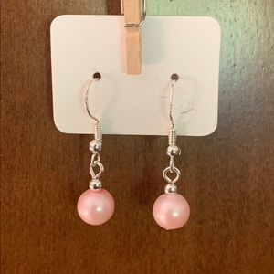 Pink Pearl dangle earrings